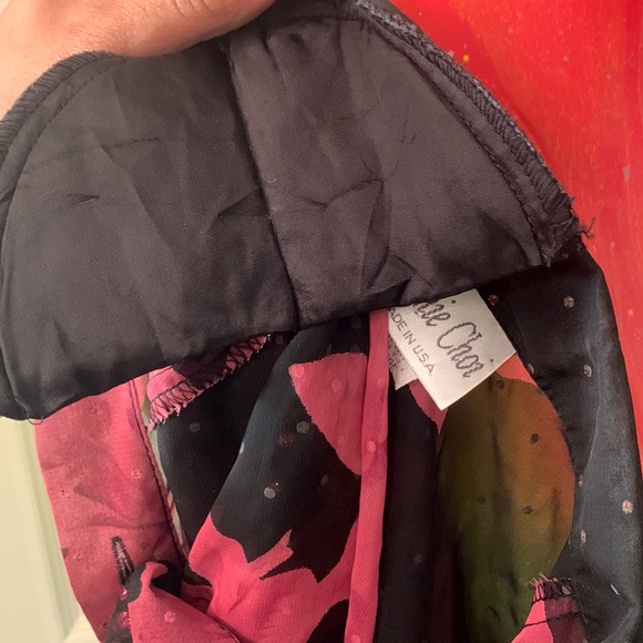 Vintage Black and Pink Floral Connie Choi Sheer Blouse - Picture 16 of 16